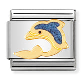 Nomination Composable Classic Link 030213/01 Dolphin in 18K Gold & Enamel